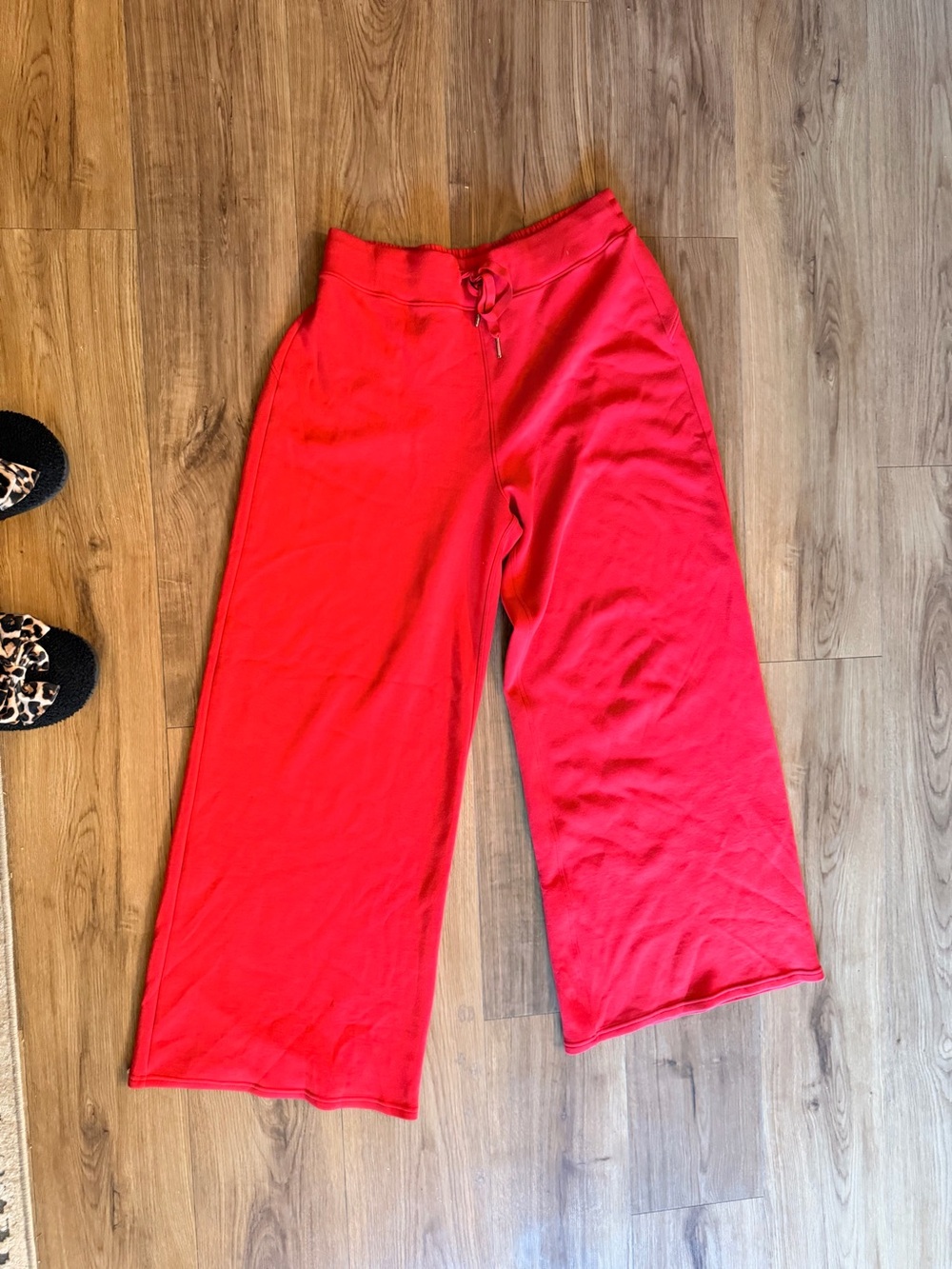 SPANX Kids Bright Red Wide-Leg Sweatpants